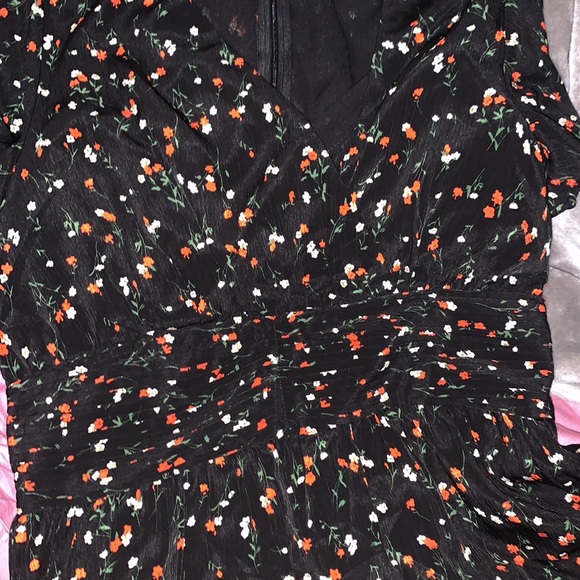 Axara Paris | V Neck Floral Black Dress Size small New - Picture 8 of 8